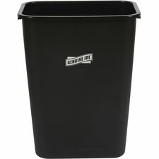 Genuine Joe 41-Quart Wastebasket 10.25 gal Capacity - Durable, Sturdy, Dent Resistant, Chip Resistant, Rust Resistant, Long Lasting - 19.9" Height x 9.4" Width x 15.2" Depth - Polyethylene - Black - 1 Each