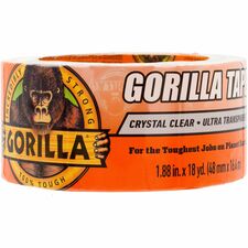 Gorilla Crystal Clear Tape 18 yd Length x 1.88" Width - Clear - 1 Each