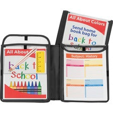 C-Line Homework Connector Pocket Folder 9" x 12" - Internal Pocket(s) - Black - 1 Each