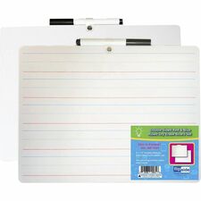 Flipside 2-sided Dry Erase Board Sets 12" (1 ft) Width x 9" (0.8 ft) Height - White Hardboard Surface - Rectangle - Desktop, Lap - 12 / Pack