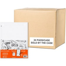 Roaring Spring Whitelines Engineering Pad 80 Sheets - 160 Pages - Printed - Glued - Both Side Ruling Surface - 3 Hole(s) - 20 lb Basis Weight - 75 g/m² Grammage - 11" x 8 1/2" Sheet Size - 0.38" Height x 8.5" Width x 11" Length - Gray Paper - Orange