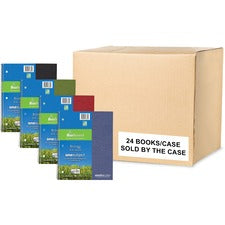 Roaring Spring EnviroNotes 1-Subject Notebook 80 Sheets - 160 Pages - Printed - Spiral Bound - Both Side Ruling Surface - Red Margin - 3 Hole(s) - 20 lb Basis Weight - 75 g/m² Grammage - 11" x 9" Sheet Size - 0.38" Height x 9" Width x 11" Length - Wh