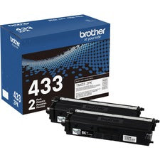 Brother TN-433 Original High Yield Laser Toner Cartridge - Twin-pack - Black - 2 / Box 4500 Pages Black (Per Cartridge)