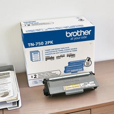 Brother TN-750 Original High Yield Laser Toner Cartridge - Twin-pack - Black - 2 / Box 8000 Pages Black (Per Cartridge)