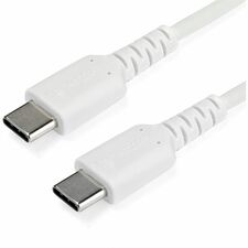 StarTech.com 1 m (3.3 ft) USB C Cable - White 3.28 ft USB-C Data Transfer Cable for Mobile Device, MacBook, Smartphone, iPad Pro - First End: 1 x 24-pin USB 2.0 Type C - Male - Second End: 1 x 24-pin USB 2.0 Type C - Male - 480 Mbit/s - Shielding - Nickel