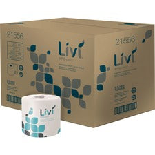 Livi VPG Select Bath Tissue 2 Ply - 4.48" Width x 3.98" Length - 420 Sheets/Roll - Embossed - Bright White - Virgin Fiber - 60 / Carton