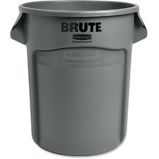 Rubbermaid Commercial Brute 20-Gallon Vented Containers 20 gal Capacity - Round - Fade Resistant, Crush Resistant, UV Coated, Damage Resistant, Warp Resistant, Crack Resistant, Handle, Reinforced - 22.9" Height x 19.4" Diameter - Plastic - Gray - 6 / Cart
