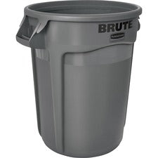 Rubbermaid Commercial Brute 32-Gallon Vented Containers 32 gal Capacity - Round - Handle, Heavy Duty, Reinforced, UV Coated, Damage Resistant, Tear Resistant, Crush Resistant, Warp Resistant - 27.3" Height x 21.9" Diameter - Plastic - Gray - 6 / Carton