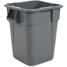 Rubbermaid Commercial Brute Square Container 40 gal Capacity - Square - Rounded Corner, Handle, Smooth, Easy to Clean - 28.8" Height x 27" Width x 23.3" Depth - Gray - 4 / Carton
