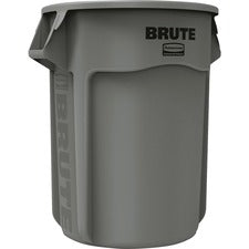 Rubbermaid Commercial Brute 55-Gallon Vented Containers 55 gal Capacity - Round - Handle, Heavy Duty, Reinforced, UV Coated, Damage Resistant, Fade Resistant - 33" Height x 26.4" Diameter - Gray - 3 / Carton