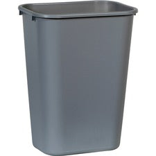 Rubbermaid Commercial 41 QT Large Deskside Wastebaskets 10.25 gal Capacity - Rectangular - Dent Resistant, Durable, Rust Resistant, Easy to Clean - 20" Height x 11.3" Width x 15.3" Depth - Plastic - Gray - 12 / Carton