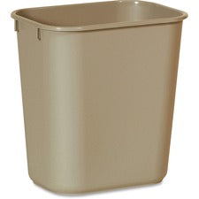 Rubbermaid Commercial 13 QT Standard Deskside Wastebaskets 3.25 gal Capacity - Rectangular - Dent Resistant, Rust Resistant, Easy to Clean, Durable - 12.1" Height x 8.3" Width x 11.4" Depth - Plastic - Beige - 12 / Carton