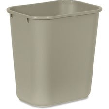 Rubbermaid Commercial 28 QT Medium Deskside Wastebaskets 7 gal Capacity - Rectangular - Dent Resistant, Durable, Rust Resistant, Easy to Clean - 15" Height x 10.5" Width x 14.5" Depth - Plastic - Beige - 12 / Carton