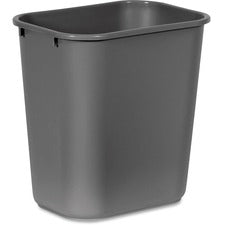 Rubbermaid Commercial 28 QT Medium Deskside Wastebaskets 7 gal Capacity - Rectangular - Dent Resistant, Durable, Rust Resistant, Easy to Clean - 15" Height x 10.5" Width x 14.5" Depth - Plastic - Gray - 12 / Carton