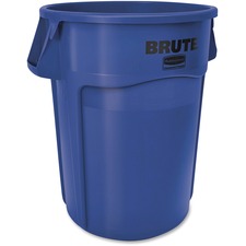 Rubbermaid Commercial Brute 44-Gallon Vented Utility Containers 44 gal Capacity - Round - Handle, Reinforced, UV Coated, Water Resistant, Heavy Duty, Tear Resistant, Vented, Reinforced - 31.5" Height x 24" Diameter - Plastic - Blue - 4 / Carton