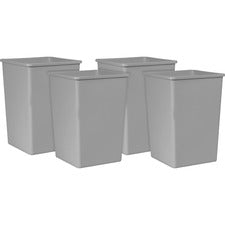 Rubbermaid Commercial Untouchable 35-gallon Container 35 gal Capacity - Square - Crack Resistant, Durable - 27.6" Height x 19.5" Width - Linear Low-Density Polyethylene (LLDPE) - Gray - 4 / Carton