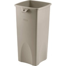Rubbermaid Commercial Untouchable Square Container 23 gal Capacity - Square - Durable, Crack Resistant - 32.9" Height x 16.5" Width x 15.5" Depth - Plastic - Beige - 3 / Carton