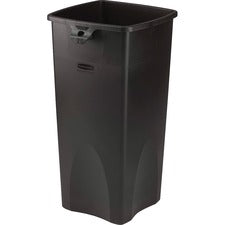 Rubbermaid Commercial Untouchable Square Container 23 gal Capacity - Square - Durable, Crack Resistant - 32.9" Height x 16.5" Width x 15.5" Depth - Plastic - Black - 3 / Carton