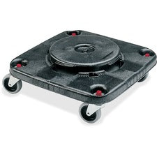 Rubbermaid Commercial Brute Square Container Dolly 300 lb Capacity - Plastic - 17.25" Width x 6.25" Height - Black - 2 / Carton