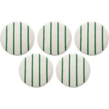 Rubbermaid Commercial Green Stripe Carpet Bonnet 175 rpm to 300 rpm Speed Supported - Scrub Strip - White, Green - 5 / Carton