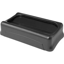 Rubbermaid Commercial Slim Jim Container Swing Lid Rectangular - Plastic - Black - 4 / Carton