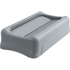 Rubbermaid Commercial Slim Jim Container Swing Lid Rectangular - Plastic - Gray - 4 / Carton