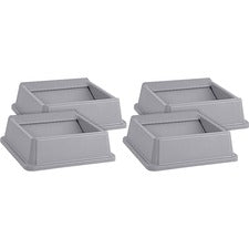 Rubbermaid Commercial Untouchable Square Swing Top Square - Gray - 4 / Carton
