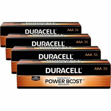 Duracell Coppertop Alkaline AAA Battery 36-Packs For Multipurpose - AAA - 1.5 V DC - 36/Pack - 4 / Carton