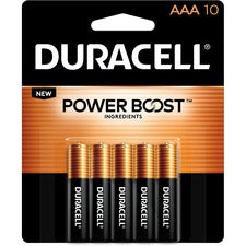 Duracell Coppertop Alkaline AAA Battery 10-Packs For Multipurpose - AAA - 1.5 V DC - 10/Pack - 40 / Carton