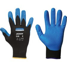 Kleenguard G40 Foam Nitrile Coated Gloves Oil, Grease, Abrasion Protection - Nitrile Coating - 8 Size Number - Medium Size - For Right/Left Hand - Blue, Black - Silicone-free, Comfortable, Knitted Back, Excellent Grip, Abrasion Resistant, Seamless, Durabl