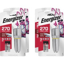 Energizer Vision HD Compact Flashlight LED - 270 lm Lumen - 3 x AA - Battery - Metal, Alloy - Chrome - 4 / Carton