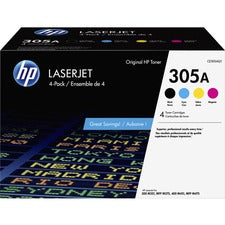 HP 305A (CE305AQ1) Original Laser Toner Cartridge - Combo Pack - Black, Cyan, Magenta, Yellow - 4 / Carton 1520 Pages Black, 1800 Pages Cyan, 1800 Pages Magenta, 1800 Pages Yellow