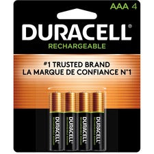 Duracell AAA Rechargeable Battery 4-Packs For Gaming Controller, Flashlight, Monitoring Device - Battery Rechargeable - AAA - 4/Pack - 24 / Carton
