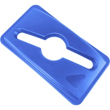 Rubbermaid Commercial Slim Jim Recycling Container Combo Tops Rectangular - Blue - 4 / Carton