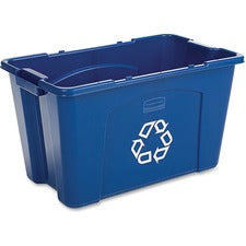 Rubbermaid Commercial 18-gallon Recycling Box 18 gal Capacity - Rectangular - Easy to Clean, Handle, Crack Resistant, Dent Resistant, Stackable - 14.8" Height x 16" Width - Linear Low-Density Polyethylene (LLDPE) - Blue - 6 / Carton