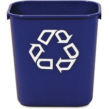 Rubbermaid Commercial 13 QT Standard Deskside Recycling Wastebaskets 3.25 gal Capacity - Rectangular - Compact, Durable - 12.1" Height x 8.3" Width x 11.4" Depth - Resin - Blue - 12 / Carton