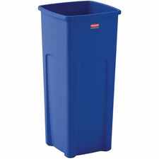 Rubbermaid Commercial Untouchable Square Container 23 gal Capacity - Square - 32.9" Height x 16.5" Width x 15.5" Depth - Resin - Blue - 4 / Carton