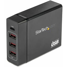StarTech.com 1 Port USB-C Desktop Charger with 60W Power Delivery - 3 USB Ports 60 W - 120 V AC, 230 V AC Input - 5 V DC, 9 V DC, 12 V DC, 15 V DC, 20 V DC Output - 3 A - 1 Each