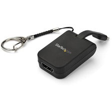 StarTech.com Portable USB-C to HDMI Adapter with QuickConnect Keychain 1 x 24-pin Type C USB 3.1 USB Male - 1 x 19-pin HDMI HDMI 1.4 Digital Audio/Video Female - 3840 x 2160 Supported - Black - 1 Each