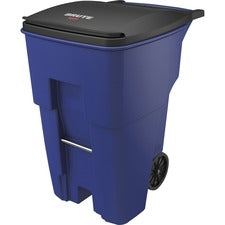 Rubbermaid Commercial Brute 95-gallon Rollout Container Rollout Lid - 95 gal Capacity - Mobility, Heavy Duty, Wheels, Reinforced, Smooth, Ergonomic Handle, UV Resistant - 46" Height x 37.2" Width x 28.6" Depth - Blue - 1 Each