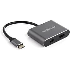 StarTech.com Mini DisplayPort/HDMI/USB-C Audio/Video Adapter 1 x 24-pin Type C USB Male - 1 x HDMI HDMI 2.0 Digital Audio/Video Female, 1 x Mini DisplayPort Mini DisplayPort 1.2 Digital Audio/Video Female - 3840 x 2160 Supported - Space Gray - 1 Each