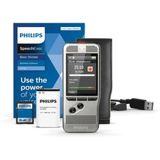 Philips Pocket Memo Voice Recorder (DPM6000) Omni-directional Microphone - microSD, microSDHC Supported - DSS, MP3, WAV - Standard Play, Quality Play - USB - Headphone - Portable