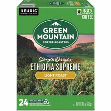 Green Mountain Coffee Roasters® K-Cup, Pod, Ground Ethiopia Supreme Coffee, 24 Count Compatible with Keurig Brewer - Bold - K-Cup, Pod, Ground - Ethiopia Supreme - Kosher - 24 / Pack