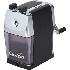 CARL Custom Pencil Sharpener Desktop - 6" Height x 3" Width - Steel, Aluminum - Black - 1 Each