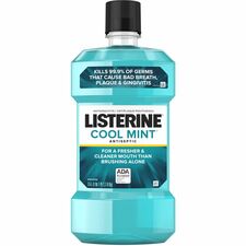 LISTERINE® Cool Mint Antiseptic Mouthwash For Plaque, Bad Breath, Gingivitis - Mint - 1.59 quart - 6 / Carton
