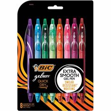 BIC Gel-ocity Gel Pen 0.7 mm Medium Pen Point - Retractable - Assorted Ink - Gel-based - Assorted Barrel - 8 / Pack