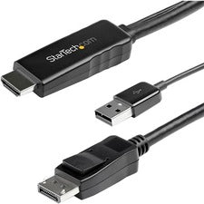 StarTech.com 3 m (9.8 ft.) HDMI to DisplayPort Cable - 4K 30Hz 9.84 ft DisplayPort/HDMI/USB Video Cable Adapter for Audio/Video Device, Computer, Monitor, Workstation, Notebook, Blu-ray Player, Camera, Projector, Desktop Computer - First End: 1 x 19-pin H
