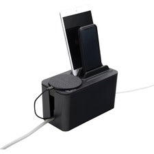 Bluelounge Cable Box Mini Station Cable Box - Black - 9.30" Length - 1 Each