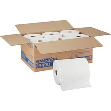 enMotion Paper Towel Rolls, 10" x 800', 40% Recycled, White, Pack Of 6 Rolls 1 Ply - 10" Width x 800 ft Length - 1 3/4" Core - White - 6 / Carton