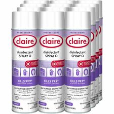 Claire Multipurpose Disinfectant Spray 17 fl oz (0.5 quart) - Lavender Scent - Bactericide, Antibacterial, Fungicide, Virucidal - Purple - 12 / Carton